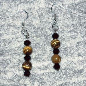 Black and wood handmade earrings!